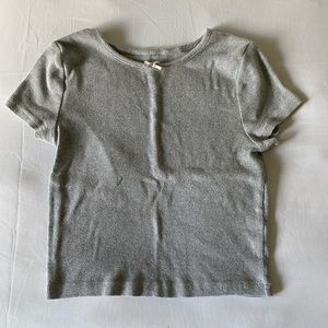 Gray Pacsun with pink bow shirt